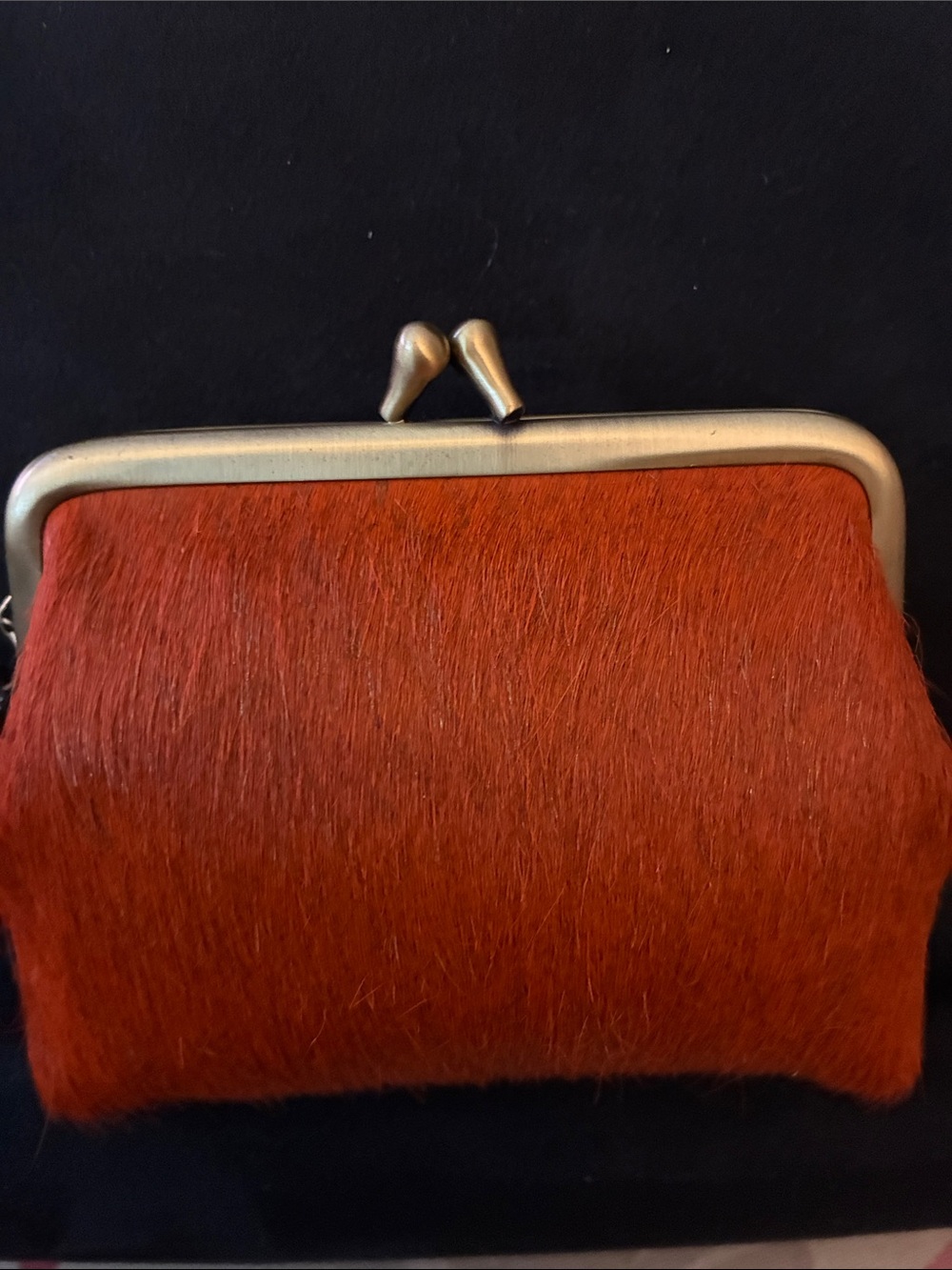 Patricia Nash “Borse” style cognac Brown Leather Kiss-Lock Coin Purse w/Keyring - Picture 6 of 10